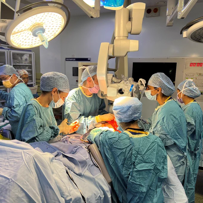 Surgical team in the operating theatre.