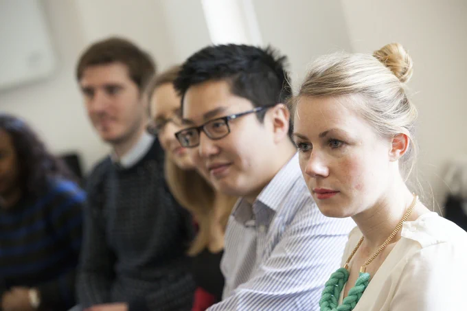 Students attending a workshop