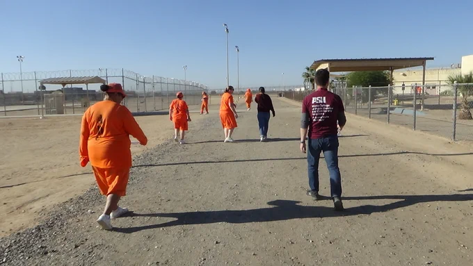 The women inside the facility participated simultaneously with others outside. Photo courtesy Arizona Department of Corrections, Rehabilitation and Reentry
