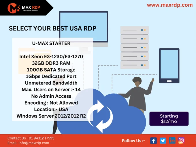 Looking For Best personal windows system ?
Then Switch To MAX RDP, Fastest and low budget windows servers.