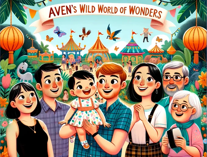 Cover of an illustrated children's book generated by ChatGPT & DALL-E.