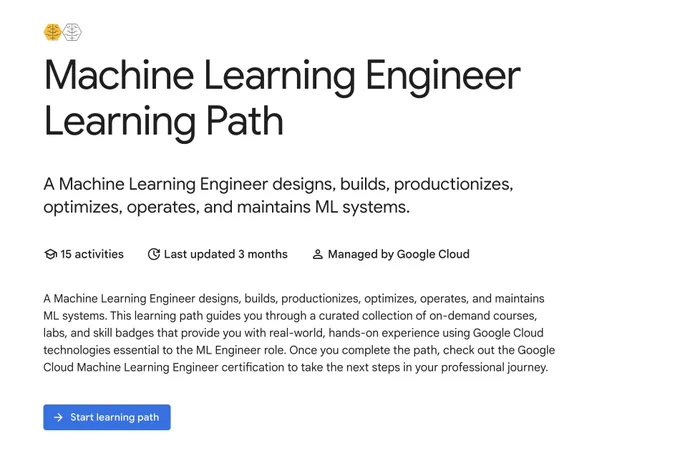 Machine Learning Engineer Learning Path