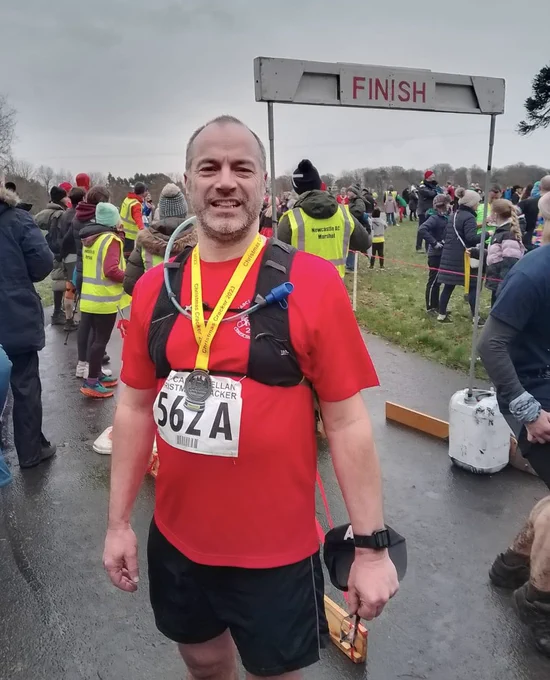 Me at the Christmas Cracker 2023 finish line