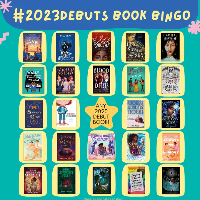 #2023Debuts Book Bingo