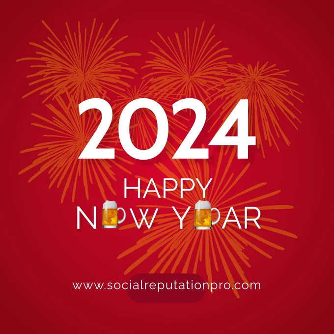 Embrace a new year of positive impressions and thriving online presence! 🌐✨ Happy New Year 2024 from all of us at Social Reputation PRO! 🎉 #NewBeginnings #DigitalSuccess #HappyNewYear #happyclient #appdevelopment #appdesign #appreputation