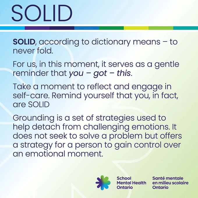 Infographics are from School Mental Health Ontario and can be found at https://smho-smso.ca/online-resources/grounding-techniques-social-media-bundles/