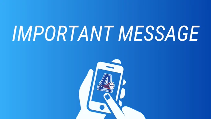 Blue background with illustrated hands holding a phone with the Clockers logo and the text "Important Message" at the the top