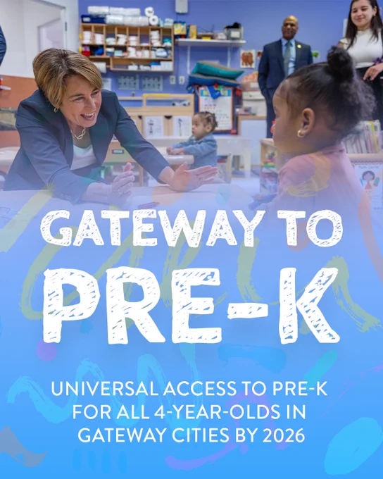 Gateway to Pre-K. Universal access to pre-k for all 4-year-olds in Gateway Cities by 2026.