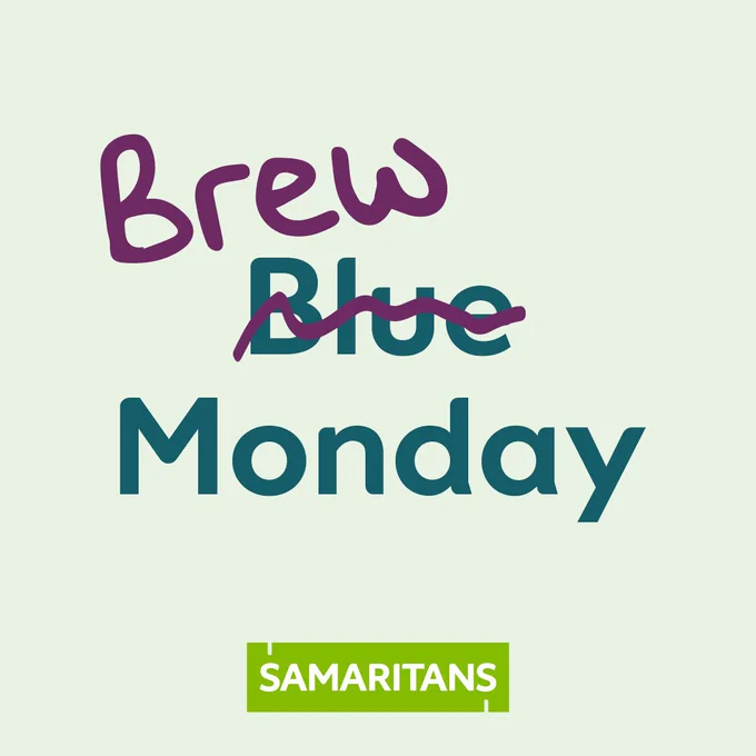 Text reading "Blue Monday", but the "Blue" has been scribbled out, and "Brew" has been written above it.