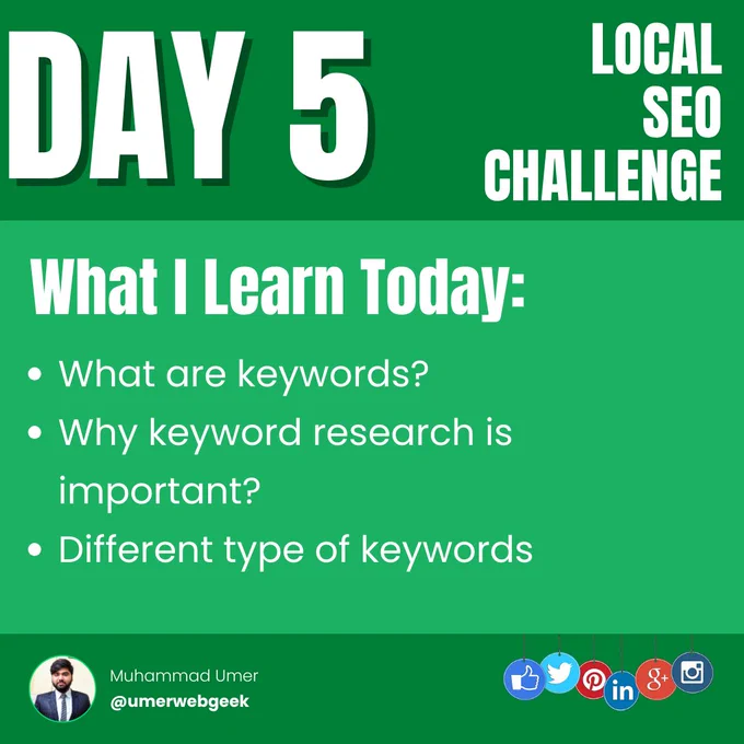 Day 5 of 60 Days Local SEO Challenge - Umer Web Geek 