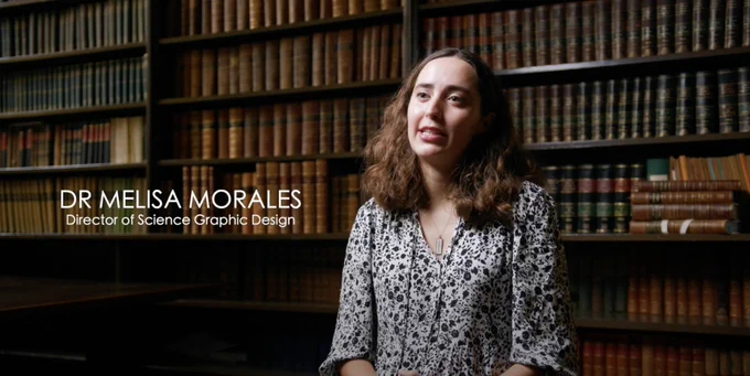 Screenshot of video showing Melisa Morales, director of Science Graphic Design