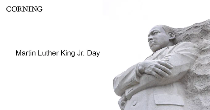 Statue of Dr. Martin Luther King Jr. with the text, "Martin Luther King Jr. Day" 
Photo: Adobe Stock