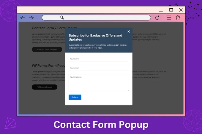 WPB Form Popup – Form Popup on Button Click – Best for Contact Form 7, WPForms, Mailchimp and Forminator