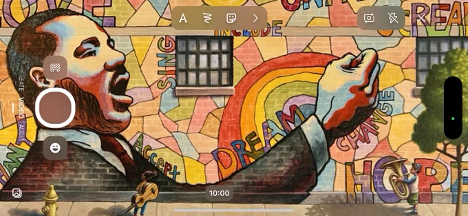 Change Sings mural of Dr. Martin Luther King, Jr. as a Microsoft Flip backdrop
