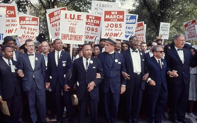 The March on Washington for Jobs and Freedom, Aug. 28, 1963, with the Rev. Martin Luther King Jr., center. (Robert W. Kelley/Time & Life Pictures/Getty Images)