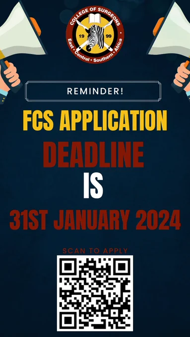 The Deadline for FCS(ECSA) application is 31st January 2024. We invite all the qualified applicants to apply before the deadline.
Application link is https://cosecsa2.my.site.com/s/ 