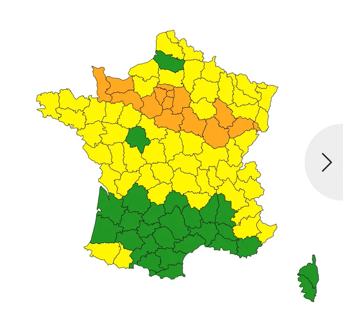Carte de vigilance météo france