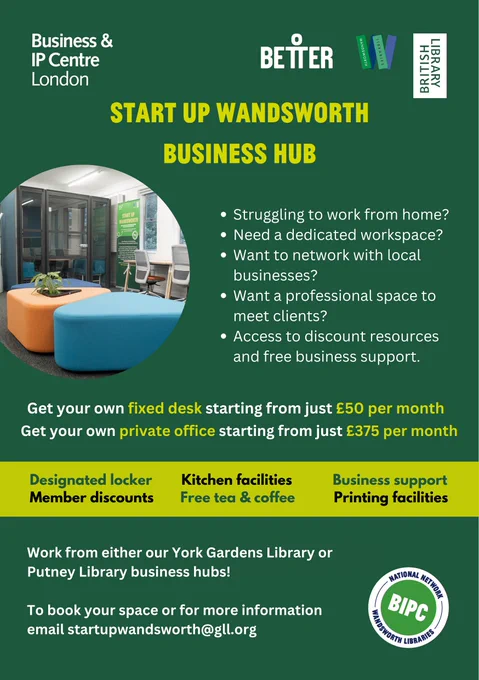 Business hubs, fixed desks from £50 per month. Private office, £375 per month. Designated lockers, kitchen, business support, member discounts, free tea and coffee, printing facilities.