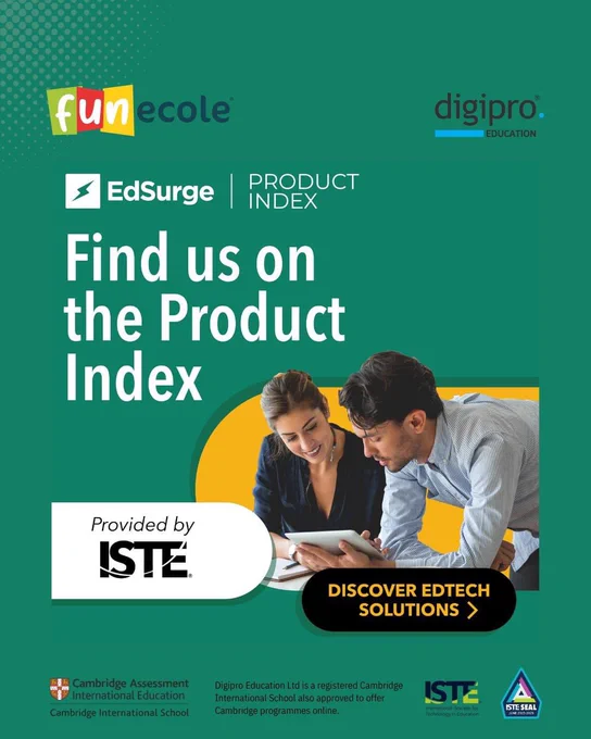 Looking for the perfect tool to engage students or bring a lesson to life? Check out the #EdSurgeProductIndex, a free tool (brought to you by ISTE) that makes searching for the right edtech products a breeze! index.edsurge.com

You can find us here: https://bit.ly/index-edsurge-FUNecole 

#edtech #edtechchat #education #eLearning #elearning #platform #learningisfun #digipro #digiproeducation #FUNecole #funecole