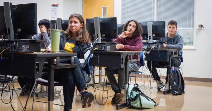 Students in class