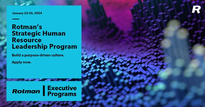 Rotman Strategic HR Leadership program graphic for January 2024 offering. 