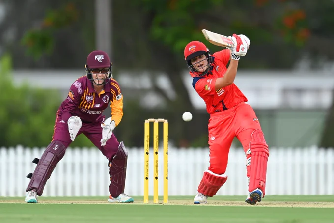 Josie Dooley drives through the off-side