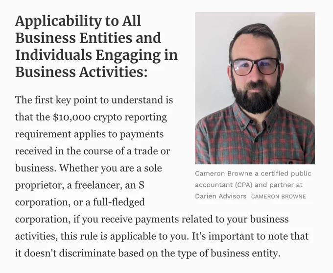 Image by Forbes' article, crypto taxes and advisory