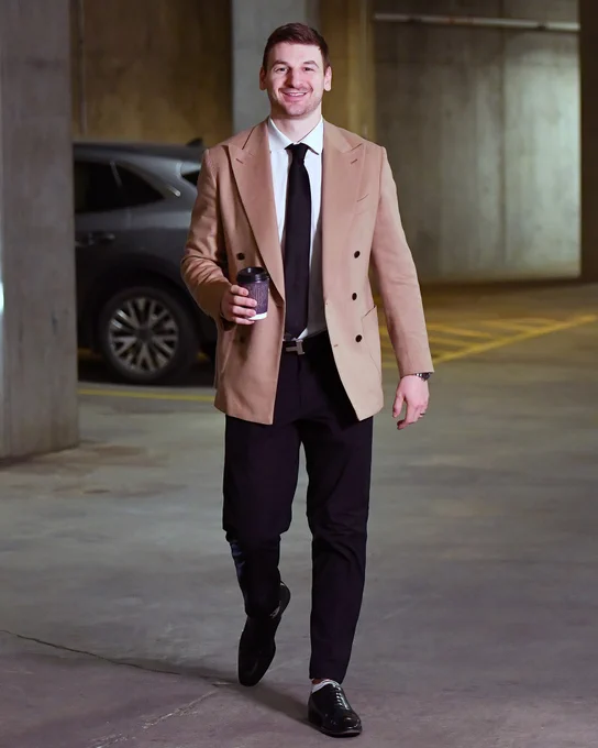 Zach Hyman walking into Rogers Place. 