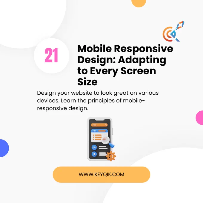Mobile Responsive Design: Adapting to Every Screen Size
Easy Explanation: Design your website to look great on various devices. Learn the principles of mobile-responsive design.

Learning Process:

1. Understand responsive design with W3Schools' Responsive Web Design (https://www.w3schools.com/html/html_responsive.asp).
2. Use media queries to adjust your layout for different screen sizes.
3. Check MDN's Responsive Web Design (https://developer.mozilla.org/en-US/docs/Learn/CSS/CSS_layout/Responsive_Design) for advanced techniques.

If you found this digital journey insightful, share the knowledge and let the digital revolution begin! 🌐✨
#digitalmarketing #website #css #webdesign #webdevelopment #w3schools #WordPressHelp #ResponsiveDesign #debugging #github  #API #SQL #database #Businessman #businesstips #startuplife #enterpreneur