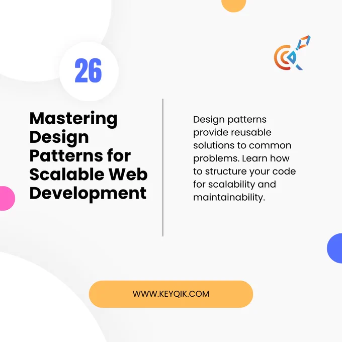 Mastering Design Patterns for Scalable Web Development"
Easy Explanation: Design patterns provide reusable solutions to common problems. Learn how to structure your code for scalability and maintainability.

Learning Process:

1. Explore various design patterns such as Singleton, Factory, and Observer.
2. Implement design patterns in your projects to solve specific challenges.
3. Check out the "Design Patterns" book by Gang of Four for in-depth understanding and examples.

If you found this digital journey insightful, share the knowledge and let the digital revolution begin! 🌐✨
#digitalmarketing #website #css #webdesign #webdevelopment #w3schools #WordPressHelp #ResponsiveDesign #debugging #github  #API #SQL #database #Businessman #businesstips #startuplife #enterpreneur