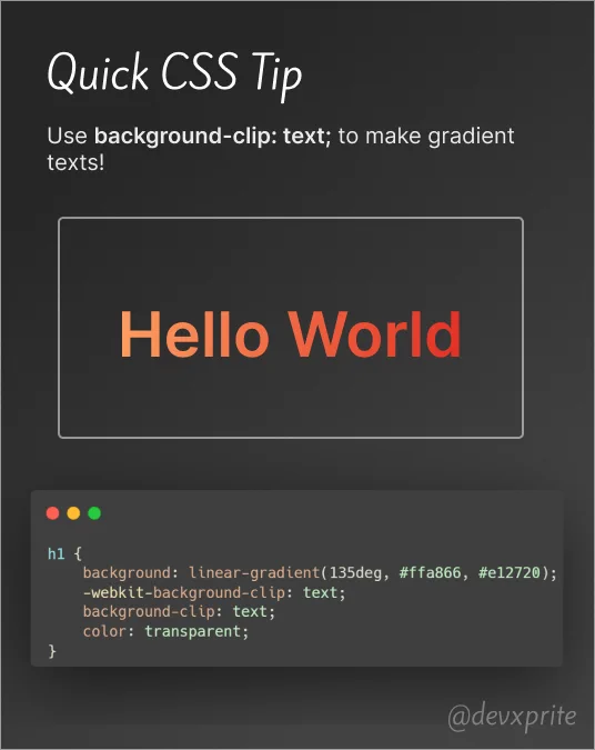 h1 {
    background: linear-gradient(135deg, #ffa866, #e12720);
    -webkit-background-clip: text;
    background-clip: text;
    color: transparent;
}