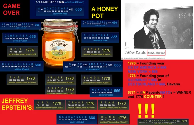 1. First Click on picture, (single view)
2. Right click on picture to: open pic in new tab, 
3. Left click = auto zoom, read
4. Hold STRG and scroll mouse to adjust view.
> Thank You.
1. Klick auf das Bild, (Einzelansicht)
2. Rechtsklick auf das Bild um: Bild in neuem Tab zu öffnen 
3. Linksklick auf das Bild, = auto zoom, lesen
4. STRG gedrückt halten und Mausrad scrollen um Größe angenehm anzupassen. Danke Schön.
And remember: 
666 / 37 = 18 = 6 6 6 
thats why #Code6 and #Code 37 are inter-connected. 

Last but not least: 
ilia = 1147 c 37 abc #Code37
everything is made up of atoms = 11470
#we #are #Atom = 3737
YOU are born after #primenumber 37 weeks at 37° celsius #body #temperature, you are 3D-5D #Printed in the womb by #hormonal #steering out of #atoms, the building blocks of #YOU.
Printer = 3700
btw..  They function as the fundamental units of the genetic code, with the bases A, G, C, and T being found in DNA. Code of Life.
AGCT in Code37 is 1147 ! 

Understand now ? 
Revelation