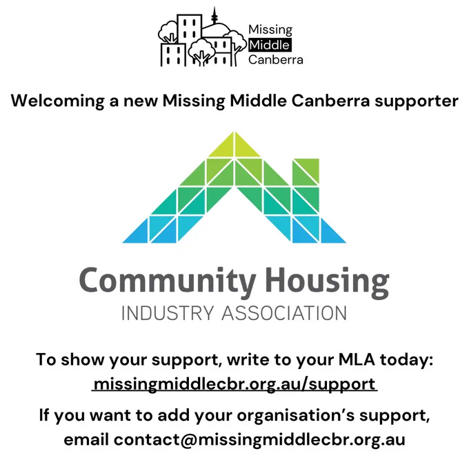 Welcoming a new Missing Middle Canberra supporter - Community Housing Industry Association