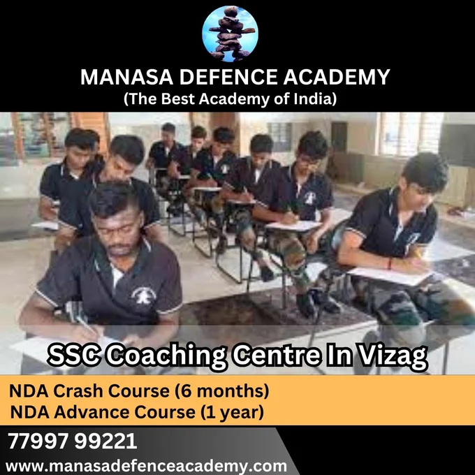 At Manasa Defence Academy, we believe in the power of personalized learning. We understand that every student is unique and has different strengths and areas of improvement. That's why we have designed our coaching programs to cater to individual needs. Our experienced faculty members take the time to understand each student's learning style and tailor their teaching methods accordingly. This personalized approach ensures that every student receives the attention and support they need to excel in their SSC exams.

When it comes to SSC coaching in Vizag, Manasa Defence Academy stands out as the undisputed leader. With its personalized approach to learning, comprehensive study material, experienced faculty, state-of-the-art infrastructure, and impressive results, it is the go-to institute for NDA training. So, if you are a student aiming to join the NDA, enroll at Manasa Defence Academy and embark on your journey towards success. Remember, the road to succes