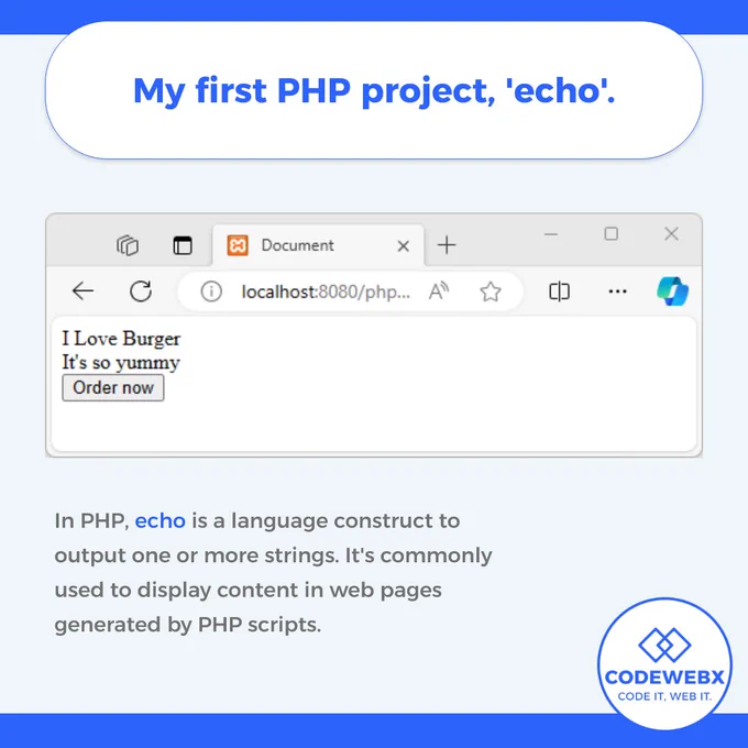 1/5. PHP's echo is a language construct.
2/5. It's used to output one or more strings.
3/5. Commonly used in PHP scripts to display content in web pages.
4/5. Allows for the output of variables and concatenated strings.
5/5. Fundamental for displaying dynamic content in PHP web applications.