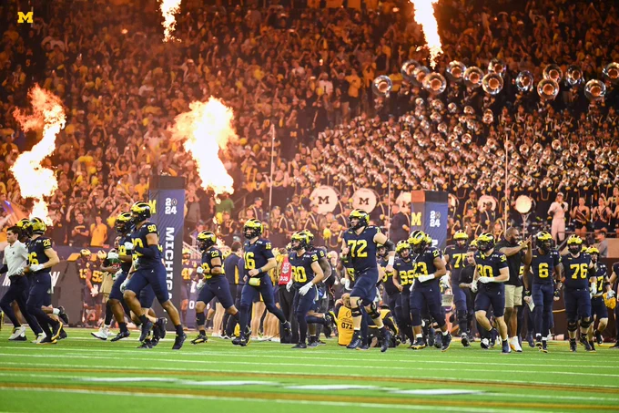 Michigan Football heads out onto the field for the 2024 National Championship Game.