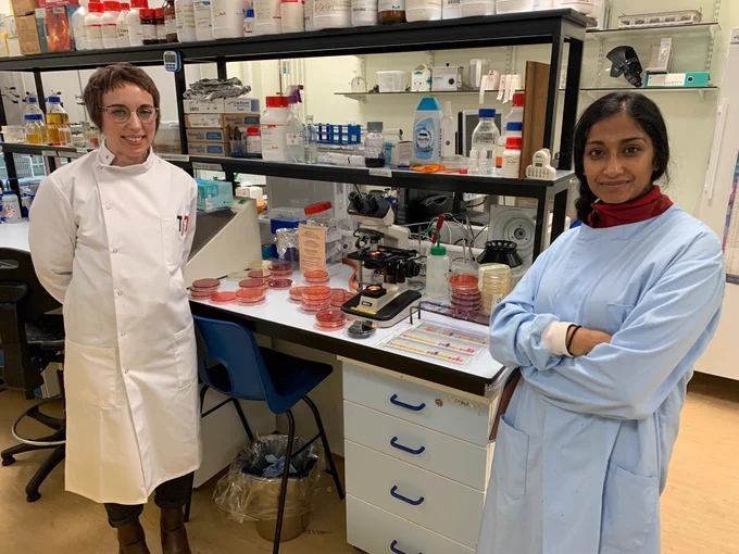 Microbiologist Dr Sarah Hooper with the BBC's Smitha Mundasad
