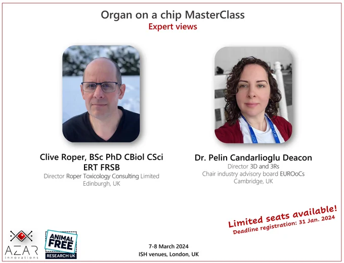 organ on a chip masterclass, hands-on lab training, london uk, experts, lectures, pelin candarlioglu deacon, clive roper, toxicology, regulatory, new approach methodology, microphysiological systems.png