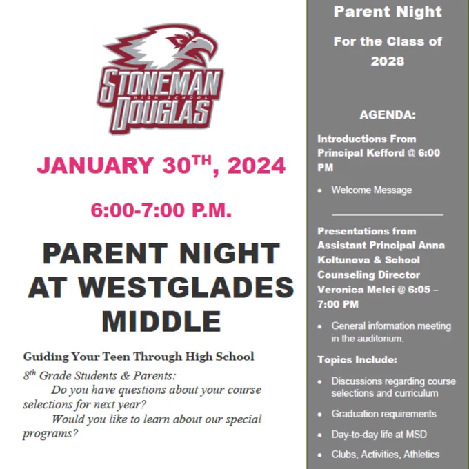 Parent night flyer