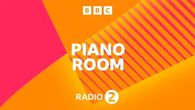 Piano Room in white text on an orange and pink background. Radio 2 in white text at the bottom of image