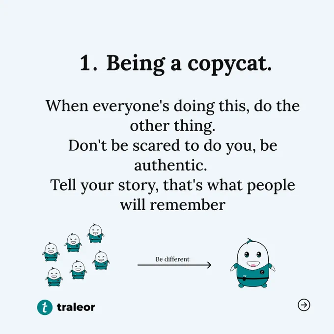 Traleor - 3 Mistakes to Avoid When Building Your Personal Brand in 2024- #1 Avoid Being a copycat