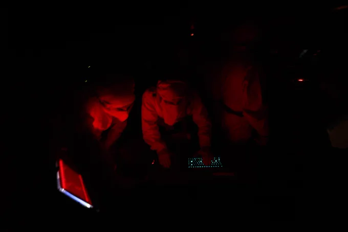 The team in the ops room study the track of incoming targets as they prepare to take out the threats
