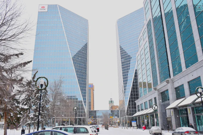 Downtown Regina in the winter