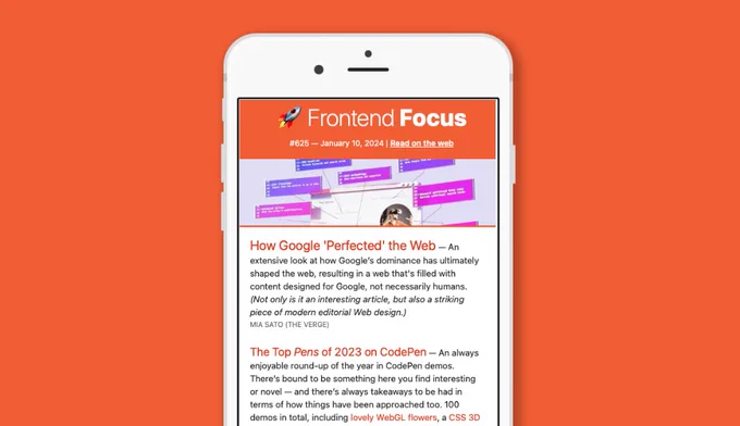 Screenshot of email newsletter