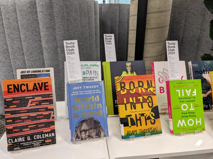 Picture of books on display