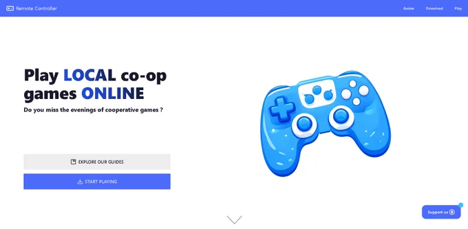 Landing page de Remote Controller