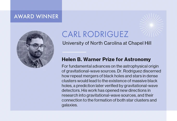 The American Astronomical Society, a major international organization of professional astronomers, announced the recipients of some of its 2024 prizes for outstanding achievements in research and education. 
