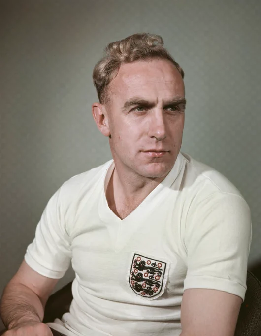 A portrait of former England captain Billy Wright pictured looking on – circa 1959.