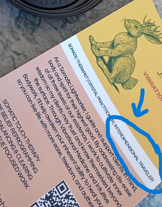 Picture of a flyer with information from a somatic therapist