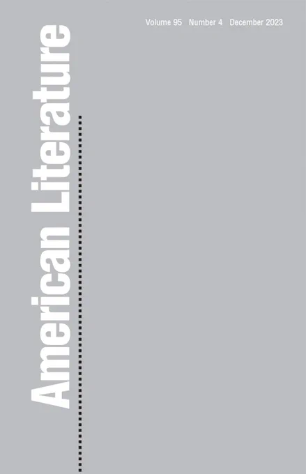 Cover of "American Literature" 95:4. A light gray field with white text and black dots.